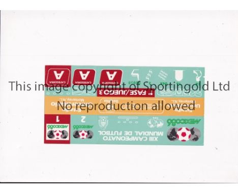 1986 WORLD CUP      Unused ticket for England v Poland 11/6 at the University Stadium. Staple holes on the left.   Generally 