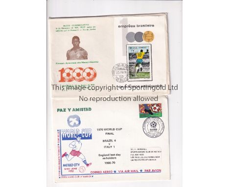 FOOTBALL FIRST DAY COVERS       Fifteen issues including Pele 1000 23/1/1970 Sao Paulo, 1970 World Cup Final 21/6/1970 Mexico