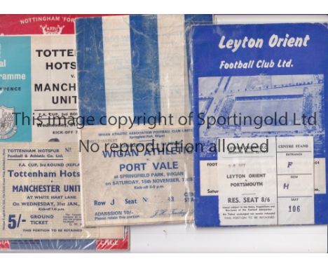 FOOTBALL PROGRAMMES AND TICKETS      Sixteen programmes with tickets from the 1960's including Tottenham v Man. Utd. 67/8 FA 