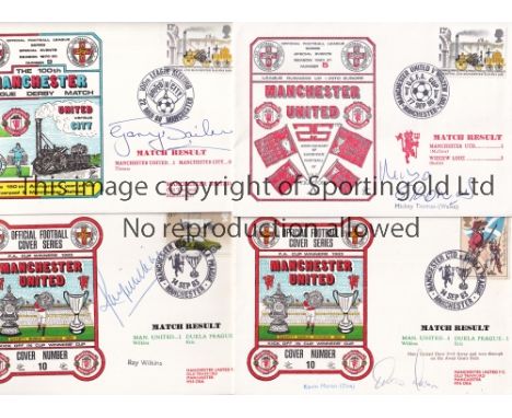 MANCHESTER UNITED / AUTOGRAPHS     Fourteen individually signed First Day Covers including Mickey Thomas, Gary Bailey, Kevin 