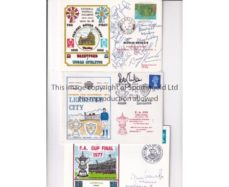 FOOTBALL FIRST DAY COVERS / AUTOGRAPHS      Eighteen various club issues including Peter Shilton - Leicester City, Jimmy Gree