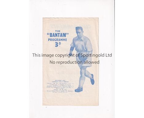 FOOTBALL LEAGUE CUP FIRST SEASON 1960-1 / COVENTRY CITY V BARROW       Programme for the tie at Coventry 10/10/1960.    Very 