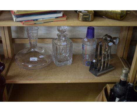 DECANTERS AND A BAR TOOL SET