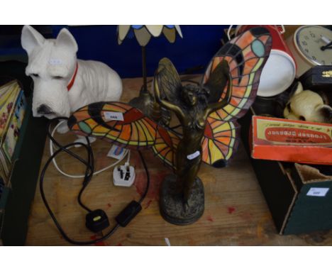 TIFFANY STYLE BUTTERFLY LADY LAMP
