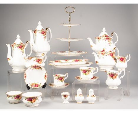 ONE HUNDRED AND TWENTY PIECE ROYAL ALBERT ?OLD COUNTRY ROSES? CHINA PART DINNER, TEA AND COFFEE SERVICE, including: TWO TEAPO