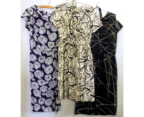 Three vintage printed dresses. Prov.Colleen Pearce Estate