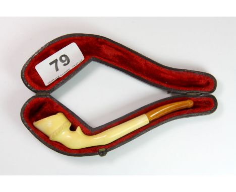 A 19th century cased horse's hoof Meerschaum pipe.