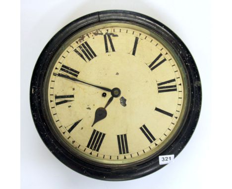 A 19th century wall clock with fusee movement, Dia. 43cm.