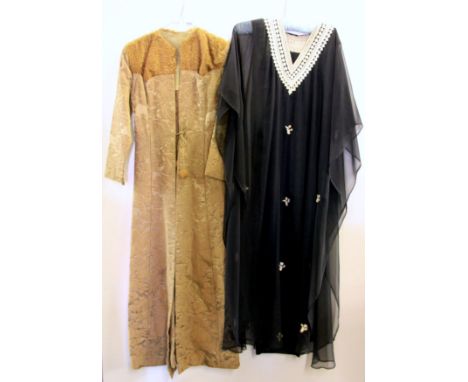 A vintage Egyptian style coat and a vintage Egyptian style dress. Prov.Colleen Pearce Estate