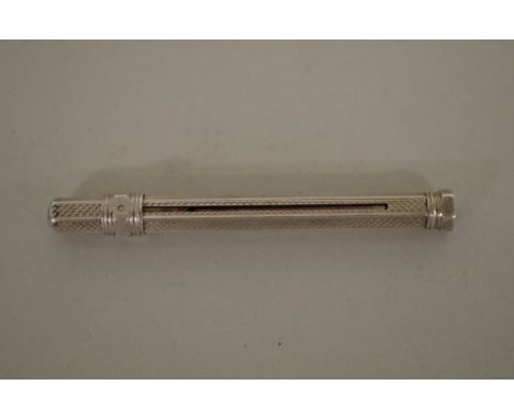 A silver engine turned tooth pick, by S Morden &amp; Co, 5cm, 3.5g. 