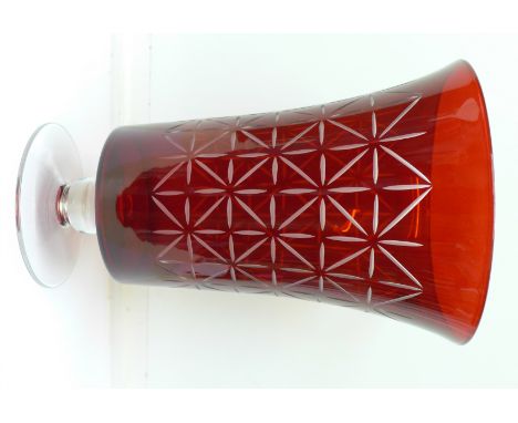 A large ruby glass vase, 34cm