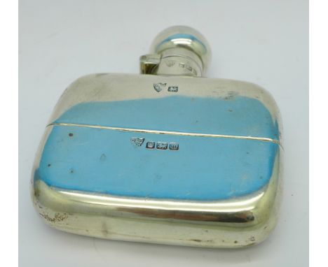 A silver hip flask, 75g