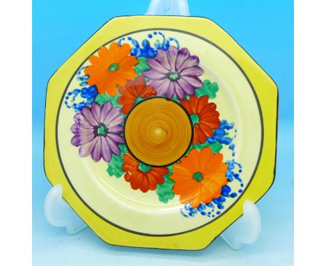 A Clarice Cliff Bizarre Gay Day pattern tea plate