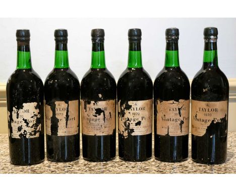 6 bottles of vintage Port 6 bottles Taylor’s Vintage Port 1970 Oporto Bottled (all b/n) from an excellent cellar