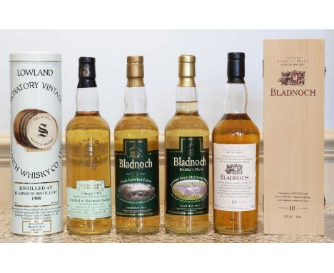 4 bottles collection of Bladnoch Lowland Single Malt Whisky 4 bottles collection of Bladnoch Lowland Single Malt Whisky compr
