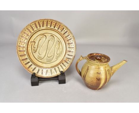 SETH CARDEW (1934-2016) for Wenford Bridge Pottery; a stoneware plate with meander pattern, impressed SC and pottery marks, d