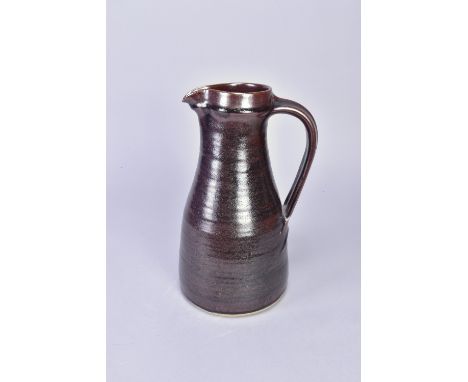 DAVID LEACH (1911-2005) for Lowerdown Pottery; a large stoneware pitcher covered in tenmoku breaking to kaki glaze, impressed