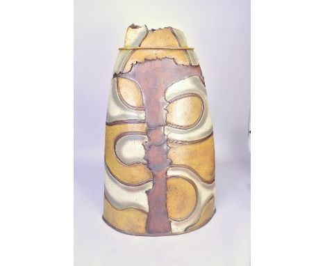 JIM ROBISON (born 1939); a very large tapered stoneware vessel, impressed R mark, height 72cm. (D)Additional InformationAppea
