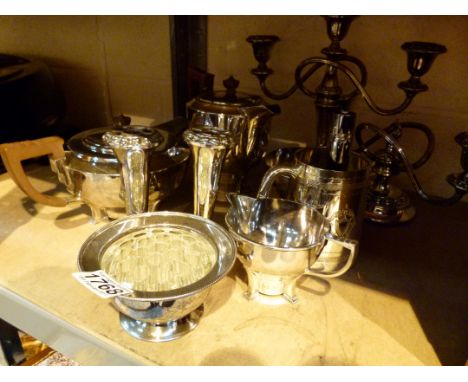 Quantity of silver plated items including a tea service 