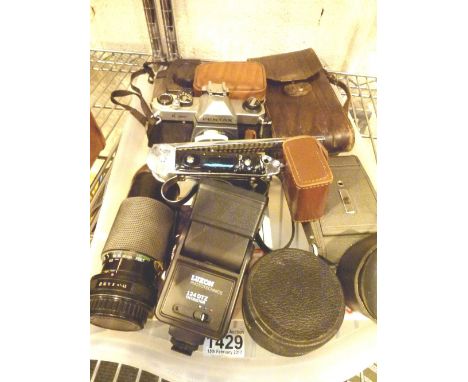 Vintage Ensign/Agfa cameras Pentax and zoom lenses filters light meters