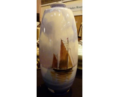 Minton large Sailing Boats lamp base H: 33 cm