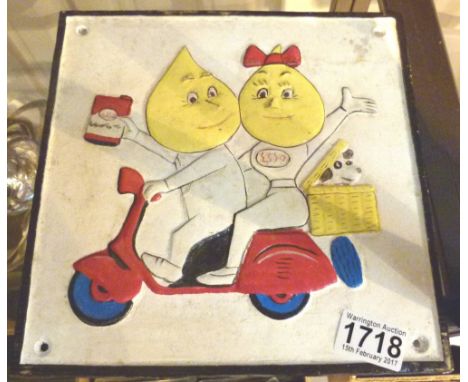 Cast iron square Esso sign W: 25 cm 