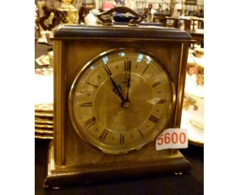 Brass and mahogany Metamec mantle clock