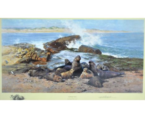 DAVID SHEPHERD; signed limited edition print 'Elephant Seals', signed in pencil, 1484/1500, with Gallery One certificate of a