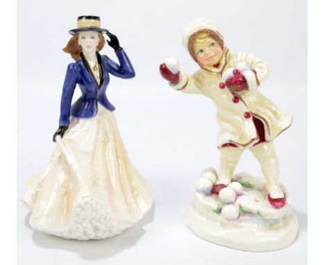 Two Royal Worcester figures comprising 'Annabelle' and 'December' (2). CONDITION REPORT: Both figures OK with the usual manuf