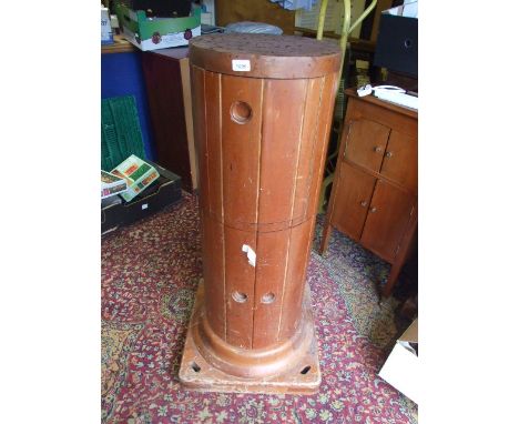 ROUND MAHAGONY DRINKS CABINET ( MISSING BOTTOM SHELF )