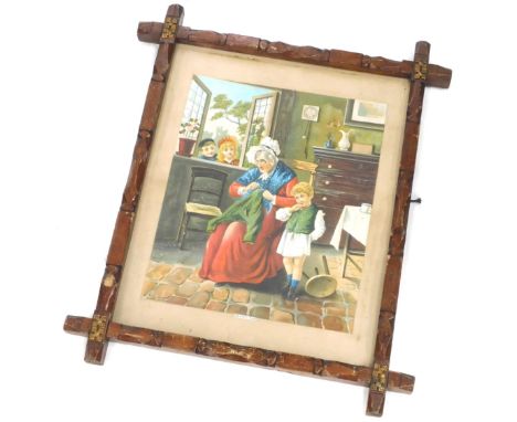 A Pears style print, His Only Pair, in Hogarth frame, 30cm x 30cm.