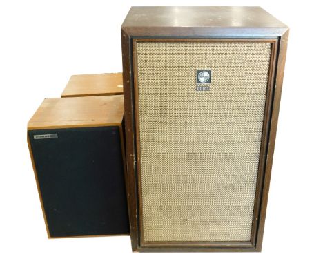 An Otto Sanyo speaker, 58cm high and a pair of Mini Reference speakers. (3)
