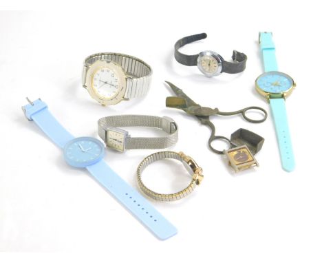 Various wristwatches, a Sekonda with 2cm wide dial, PM, quartz, Morita, Citron, Timex, etc. (a quantity)