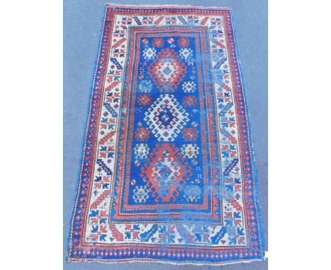 Borjalou, Bordjalou Kasak. Dorfteppich. Antik.215 cm x 125 cm. Handgeknüpft. Wolle auf Wolle. Naturfarben. Frühes Sammerstück