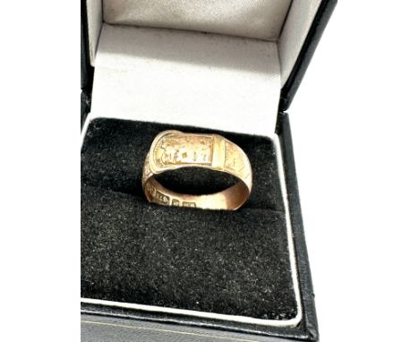 9ct Gold Antique Buckle Ring With Birmingham 1902 Hallmarks (2.6g) 