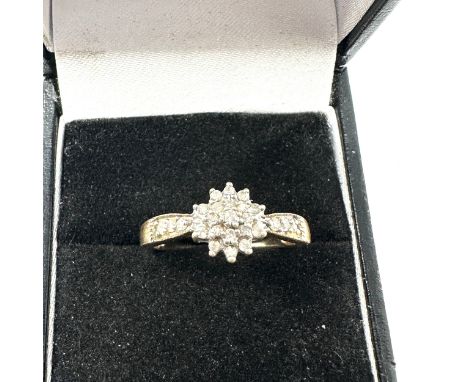 9ct Gold Diamond Cluster Ring (2.3g) 