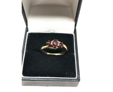 9ct gold vintage garnet dress ring (2.9g) 