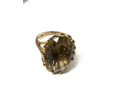 9ct Yellow Gold Vintage Citrine Ring (5.7g) 