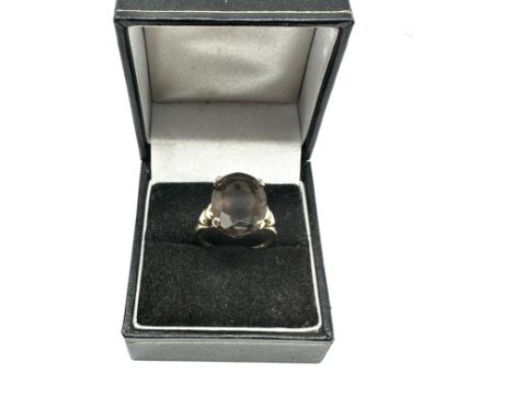 9ct Gold Vintage Smoky Quartz Solitaire Cocktail Ring (3.7g) 