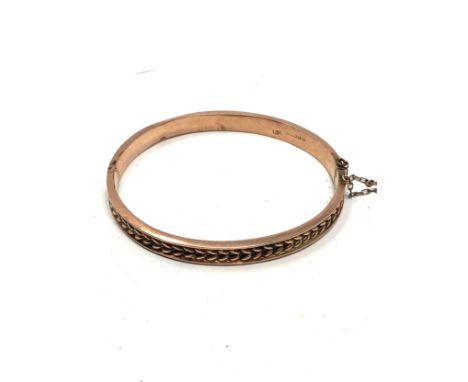 9ct gold antique ornate round bangle - hallmarked birmingham 1888 (7.8g) 