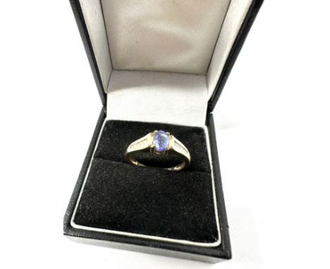 9ct Yellow Gold Diamond &amp; Tanzanite Set Ring (2.5g) 