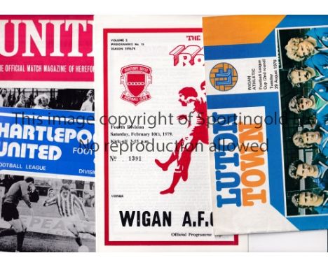 WIGAN ATHLETIC 1978/9 / FIRST LEAGUE SEASON       Twenty nine away programmes, complete 23 League, FA Cup v Bury, 2 League Cu