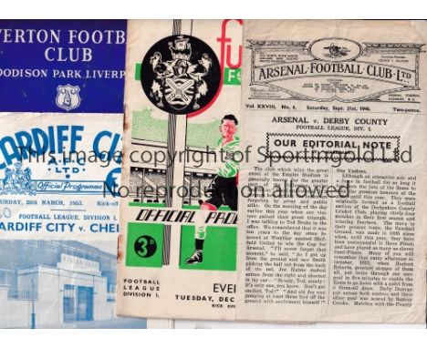 SUB-STANDARD FOOTBALL PROGRAMMES      Twenty four programmes inc. Arsenal v Derby 46/7, Darlington v Accrington 48/9, Aston V