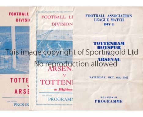 TOTTENHAM HOTSPUR V ARSENAL      Six pirate programmes for League matches at Tottenham 62/3 Starkey, creased, 63/4 Tucketts c