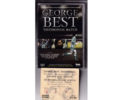 GEORGE BEST     Ticket and DVD for the Best Testimonial 8/8/1988.    Generally good