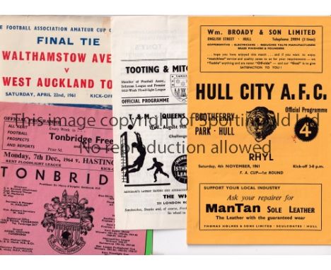 NON-LEAGUE FOOTBALL PROGRAMMES      Approximately 48 programmes including Dulwich v Tooting &amp; Mitcham 59/60, Redhill v Du