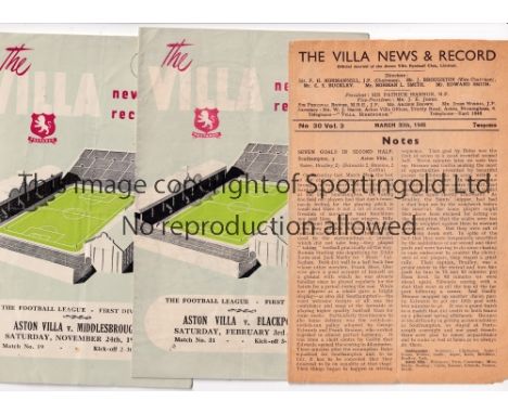ASTON VILLA     Forty four home programmes plus Villa's 49th annual report dated June 1924. v Southampton 45/46, v Blackpool 