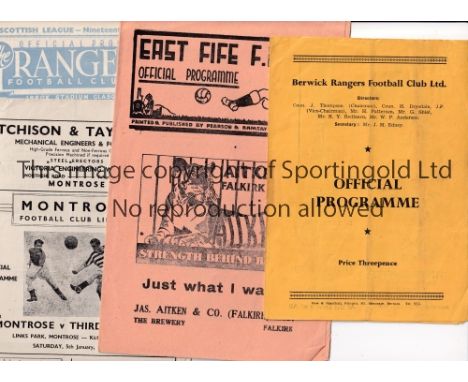 SCOTTISH PROGRAMMES SEASON 1956/7    Eleven programmes: Cowdenbeath v Partick LC Q-F, Hibernian v Motherwell, Hamilton v Allo