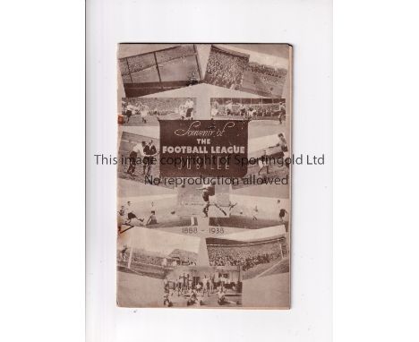 ARSENAL V TOTTENHAM HOTSPUR / FL JUBILEE    Programme for the match at Arsenal 20/8/1938, slight repairs inside cover on the 