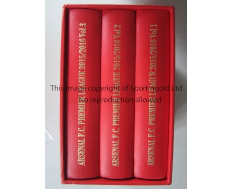 ARSENAL OFFICIAL BOUND VOLUME 2015/16         Official limited edition No. 113 of 200 complete set of home first team program